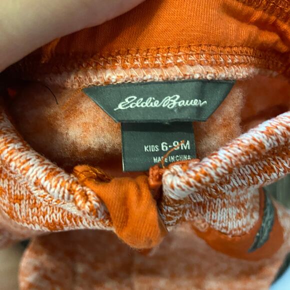 Eddie Bauer Baby Boy Size 6-9 Month Orange Radiator Fleece One Piece Zip Up - Picture 4 of 7